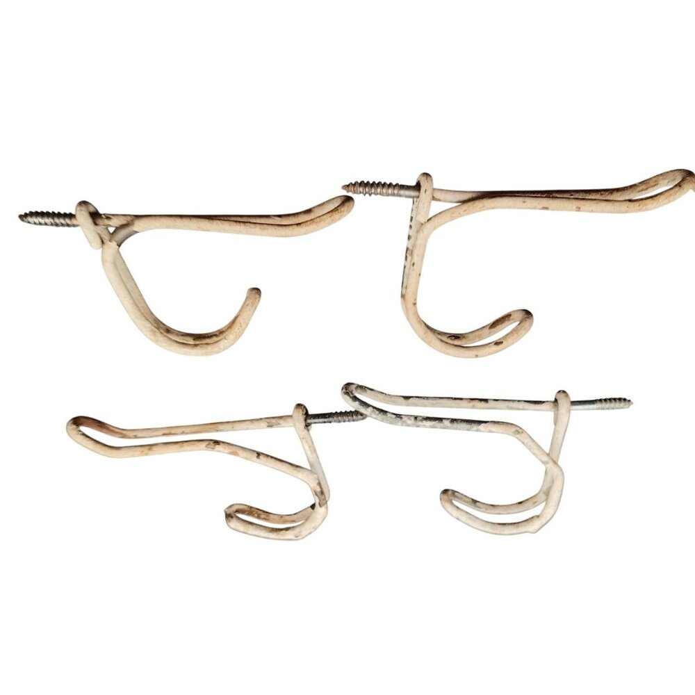Rustic Vintage Metal Schoolhouse Wall Hooks Set Of 4 With Screw Mounts for Home